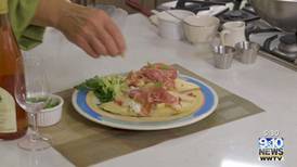 Cooking With Chef Hermann: Goat Cheese Crostata with Peaches and Prosciutto