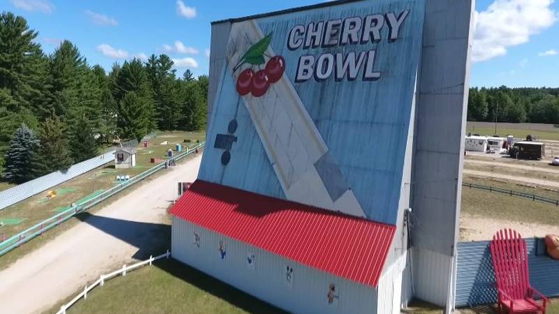 Promo Image: Northern Michigan From Above: Cherry Bowl Drive-In In Benzie County