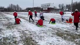 WATCH: Johannesburg-Lewiston Football Gets Creative with Non-contact Conditioning