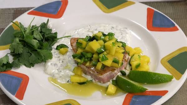 Cooking with Chef Hermann: Seared Tuna with Mango and Cilantro Aioli