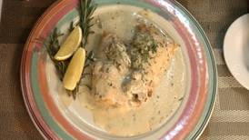 Pan Seared Rockfish with Oyster Cream Sauce