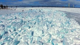 Northern Michigan From Above: Blue Ice in Mackinaw City