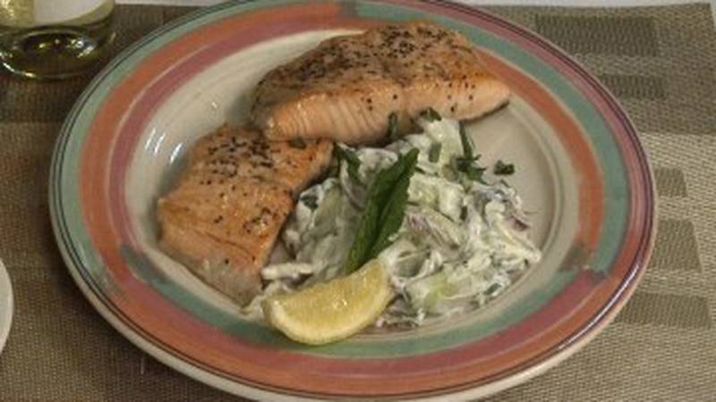 Promo Image: Seared Salmon with Anise-Cucumber Salad