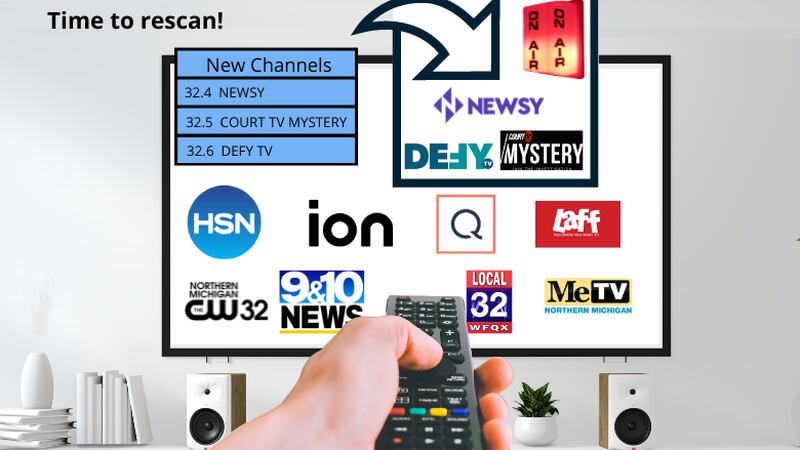 Promo Image: Channel 32 offers new local stations to Northern Michigan: Newsy, Court Mystery, and Defy TV.