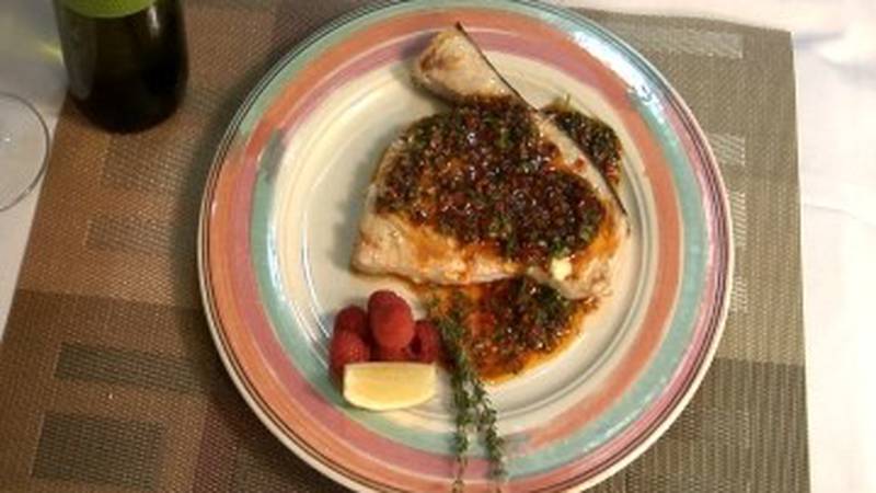 Promo Image: Grilled Swordfish with Cilantro-Chile Vinaigrette
