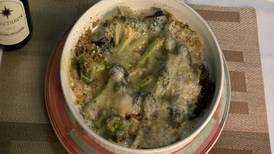 Broccolini- Cheddar Gratin with Rye Breadcrumbs
