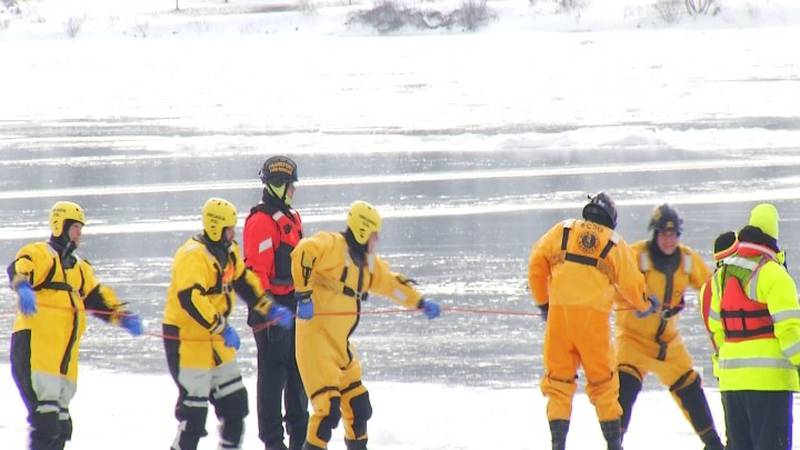 Promo Image: Benzie County First Responders Practice Ice Rescue Techniques
