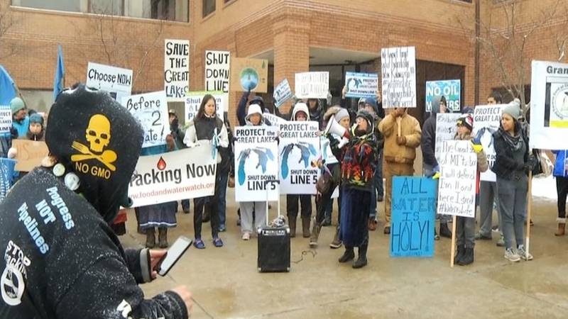 Promo Image: Protesters In Lansing Ask Law Makers To Shut Down Line Five, Enbridge Argues Its Safety