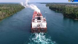 Northern Michigan From Above: Relaxing View of Freighter on St. Marys River
