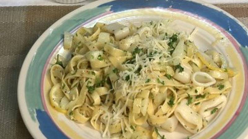 Promo Image: Squid and Fennel Pasta with Lemon and Herbs
