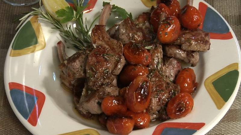 Promo Image: Italian Lamb Chops with Charred Cherry Tomatoes