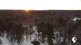 Northern Michigan From Above: Gentle, Winter Sunrise at the Brown Bridge Quiet Area