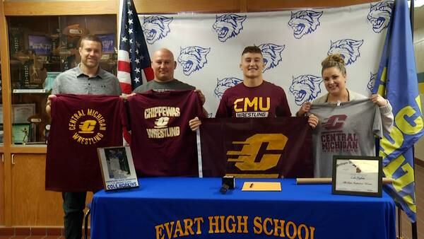 Evart’s Cole Hopkins Signs With Central Michigan Wrestling