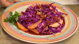 Cooking With Chef Hermann: Red Cabbage Salad with Cherry Vinaigrette and Almonds