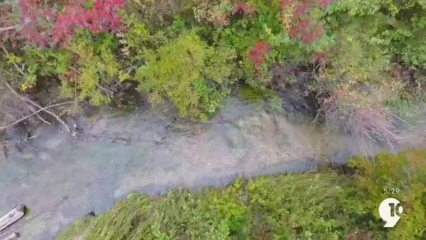 Northern Michigan From Above: Fall colors, crystal clear waters at Beitner Park