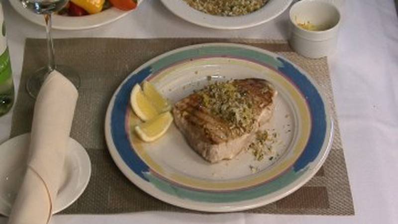 Promo Image: Swordfish Steaks with Olive Gremolata