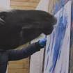 Monkey Sue Acres on Old Mission Peninsula Teaching Horses to Paint