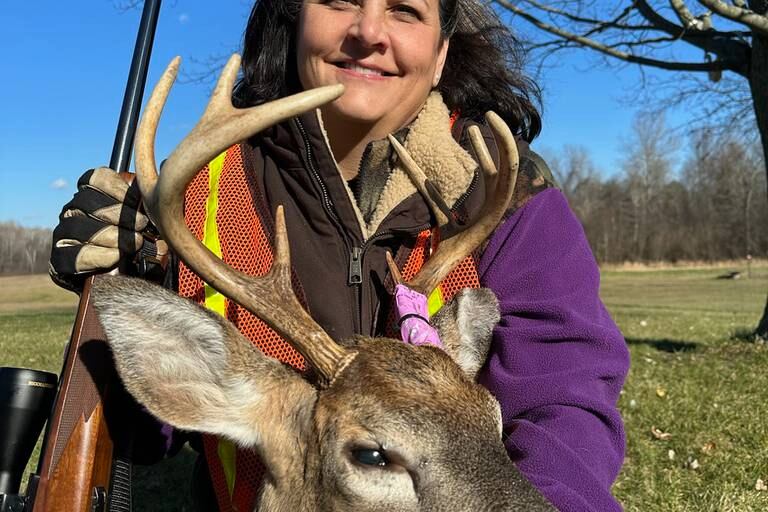 At 51 yrs old, and a oerson out to save the world one animal at a time. This was my first time ever hunting! I took this 8pt at 200 yrds with a Ruger 7x57