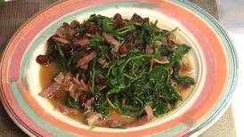 Sautéed Spinach with Pancetta and Dried Cranberries